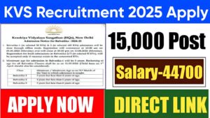 KVS Recruitment 2025 Apply Online