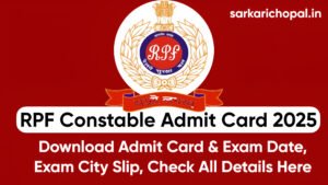 RPF Constable Admit Card 2025