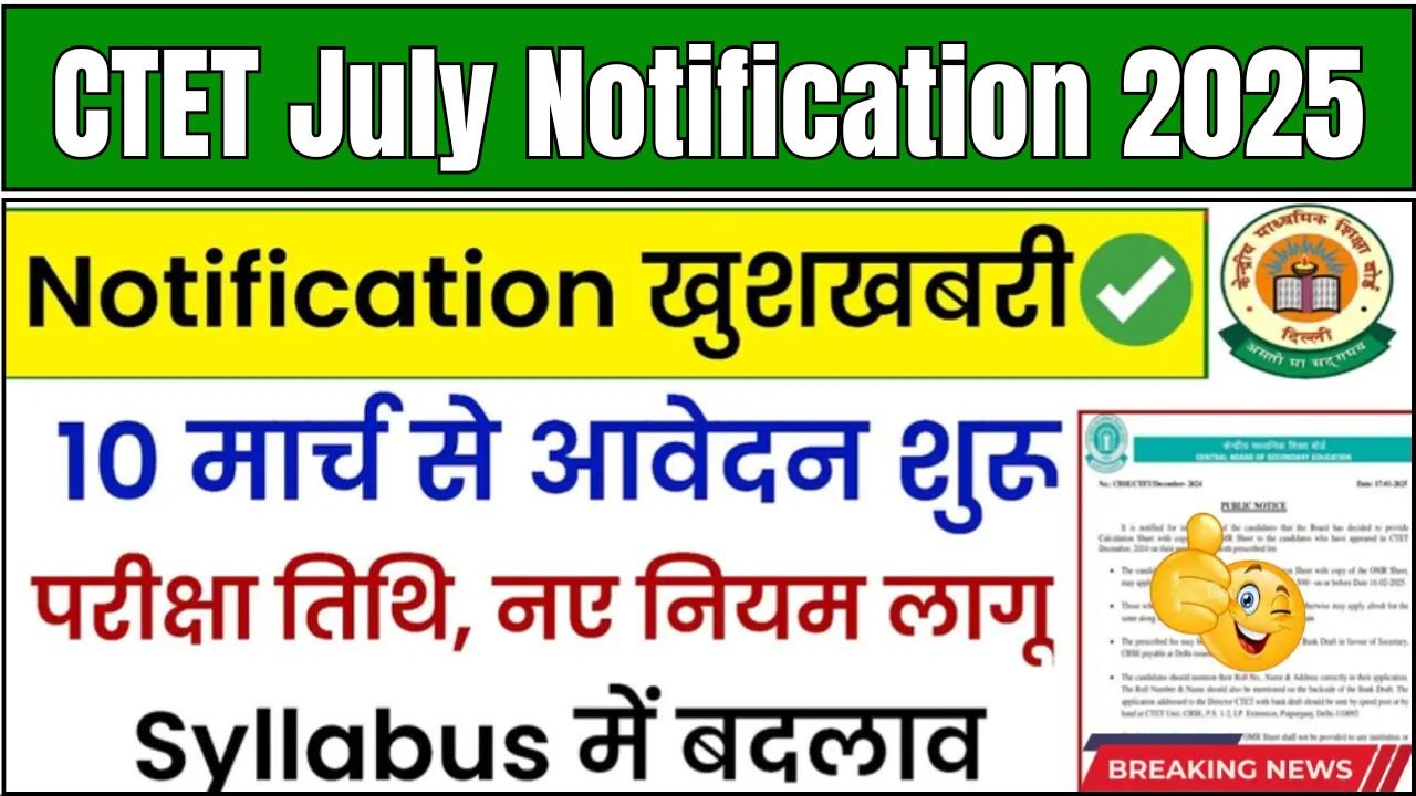 CTET July Notification 2025