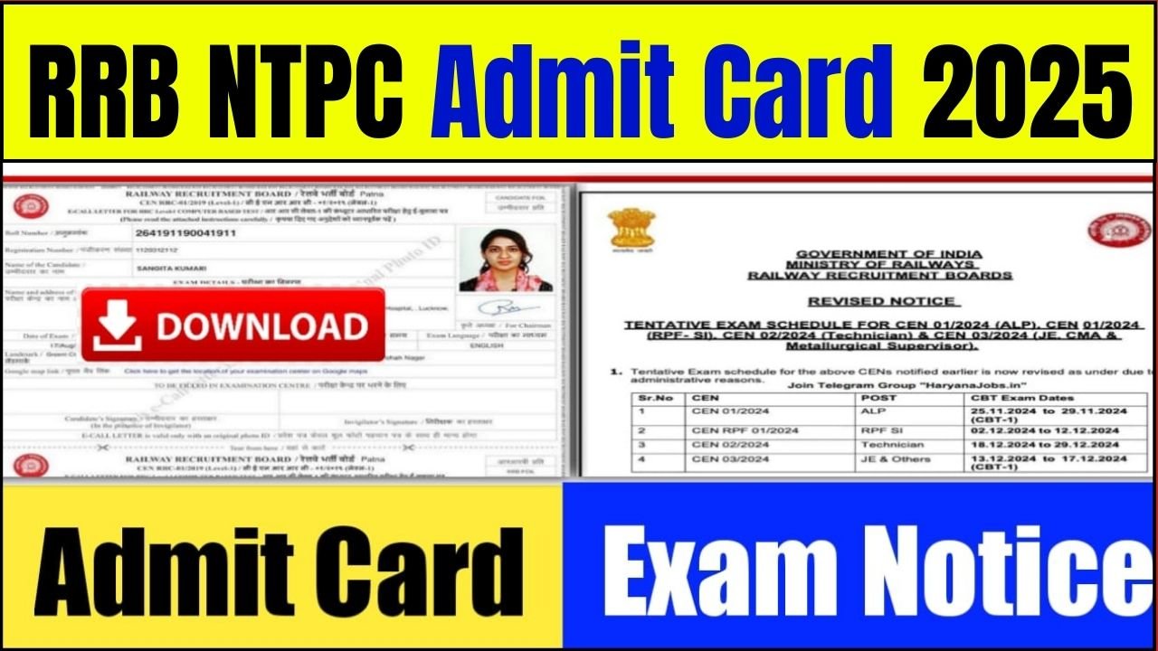 RRB NTPC Admit Card 2025