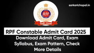 RPF Constable Admit Card 2025